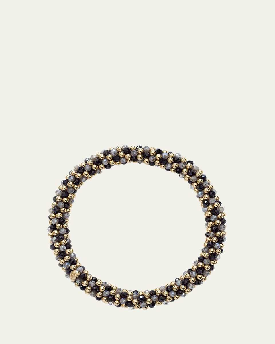14K Yellow Gold, Labradorite and Spinel Bead Bracelet